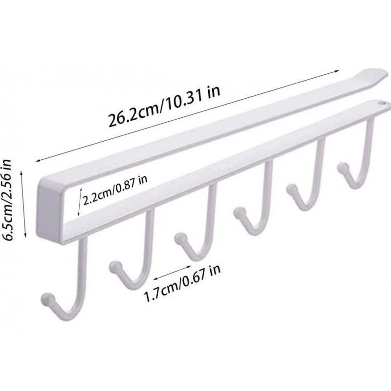 Hongu 3x barre ganci porta oggetti tazzine appendi tazze supporto m...