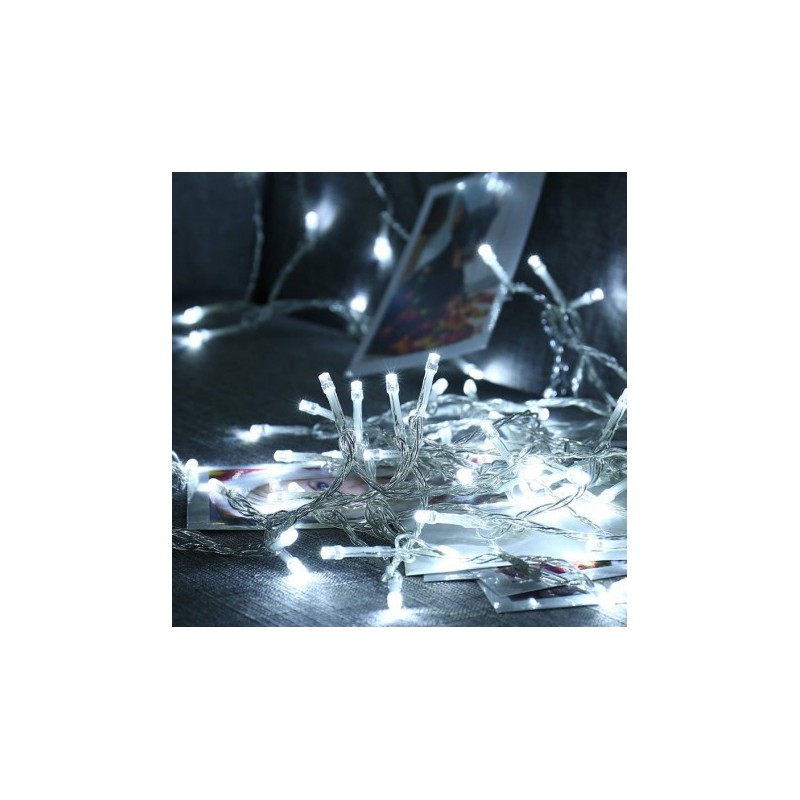 Catena luminosa Luci Natale 200 Led Decorazione albero Bianco freddo Natalizie