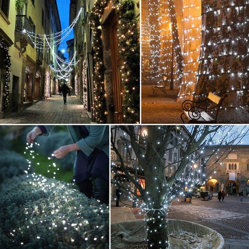Hongu Catena luminosa Luci Natale 200 Led Decorazione albero Bianco...