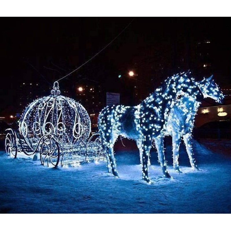 Hongu Catena luminosa Luci Natale 200 Led Decorazione albero Bianco...