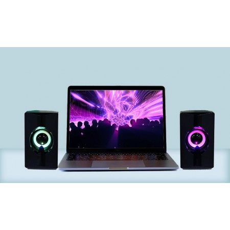 Casse Altoparlanti Audio Pc LED Speaker Computer RGB USB Stereo Laptop Notebook