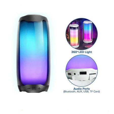Altoparlante cassa Speaker LED Portatile Bluetooth Wireless Stereo USB RGB AUX