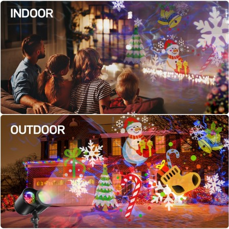 Proiettore Laser di Natale Esterno Interno Led Luci RGB Decorazioni Giardino