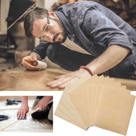 60x Carta Vetrata Abrasiva per Legno Grana 120 Grinta Levigatura Metallo Muro