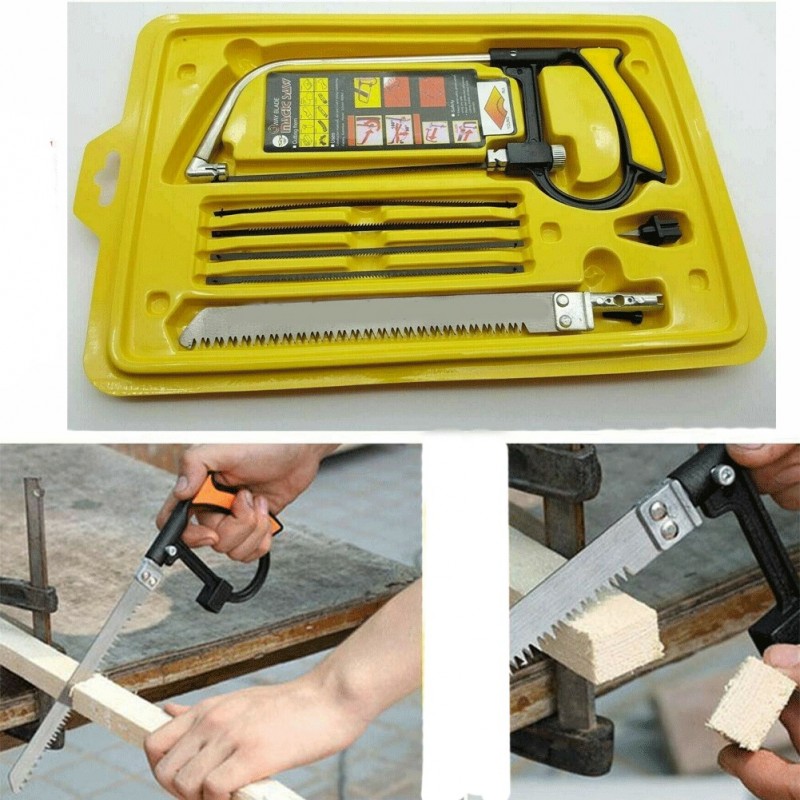 KIT 8 In 1 Multi funzione Magic Saw Seghetto vetro legno set strumento sega mano