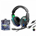 Cuffie da Gioco Microfono Luce RGB Gaming PC PS4 Stereo LED XBOX 3,5 Jack Bass