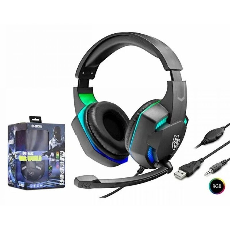 Hongu Cuffie da Gioco Microfono Luce RGB Gaming PC PS4 Stereo LED X...