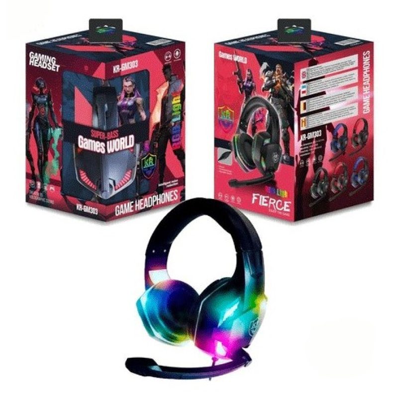 Hongu Cuffie da Gioco Microfono Luce RGB Gaming PC PS4 Stereo LED X...