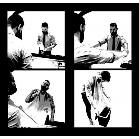 Mantellina raccogli barba peli beard mantella per rasatura uomo ventose e velcro