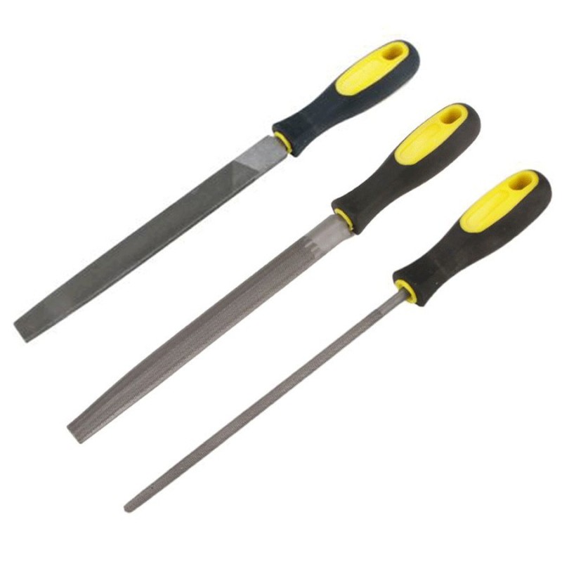 Set 3 lime per ferro metalli piatta tonda semitonda Raspe 300 mm lima assortite