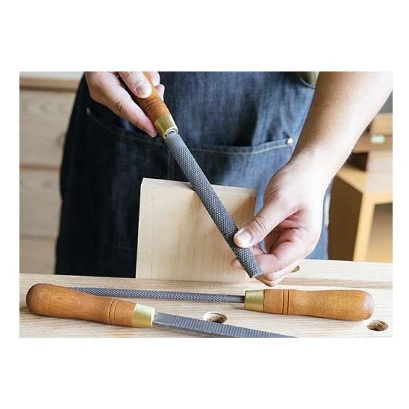 Hongu Set 3 lime per legno piatta tonda semitonda Raspe 300 mm lima...