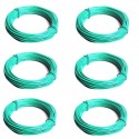6 rotoli Filo di ferro zincato plastificato per legature 1mm 20m verde matassa