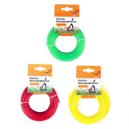 6 rotoli Filo per decespugliatore diametro 2,7mm tagliaerba 15 metri cavo bobina