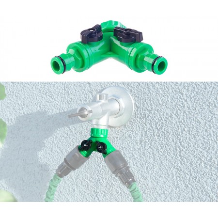 3x Portagomma Raccordo a due Vie Doppia Uscita Acqua Rubinetti Presa Giunto 
