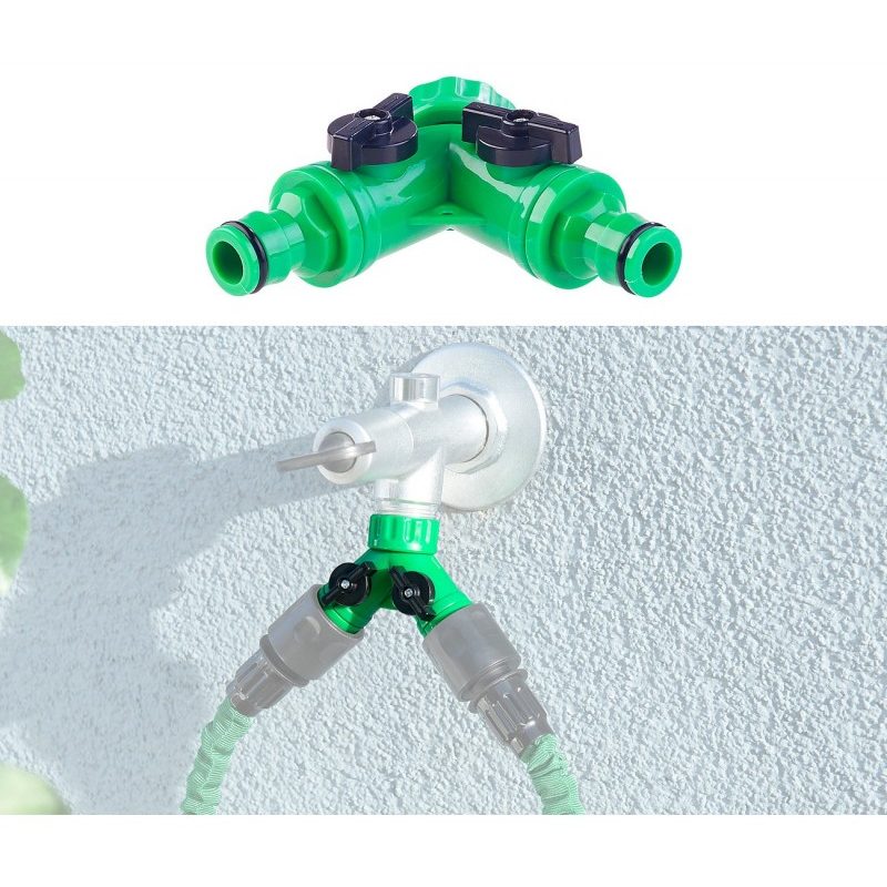 3x Portagomma Raccordo a due Vie Doppia Uscita Acqua Rubinetti Pres...