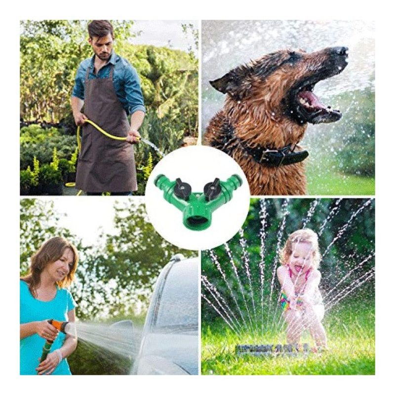 3x Portagomma Raccordo a due Vie Doppia Uscita Acqua Rubinetti Pres...
