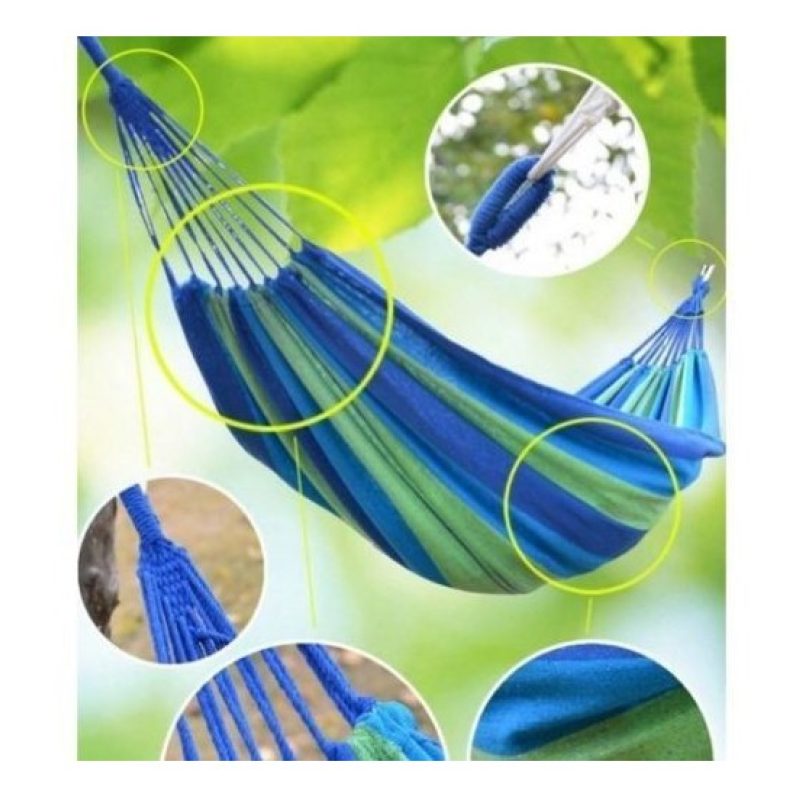 Amaca da giardino 200 kg max portatile con sacco cotone campeggio vacanze relax