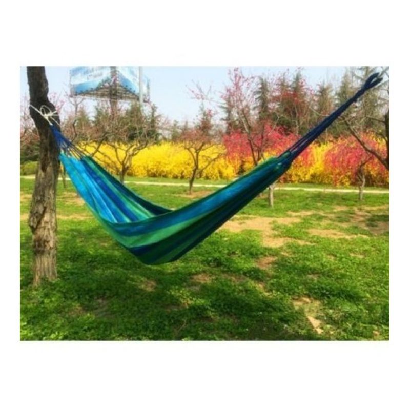 Amaca da giardino 200 kg max portatile con sacco cotone campeggio vacanze relax