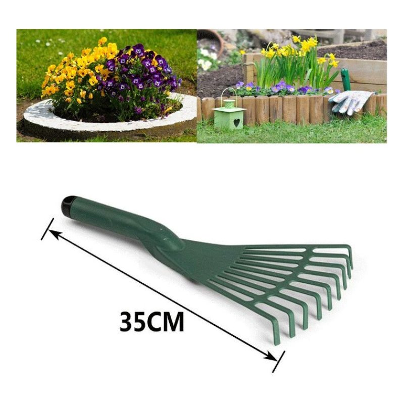 Iron Scopetta Rastrello Pettine Giardino 9 denti Raccogli con Manic...