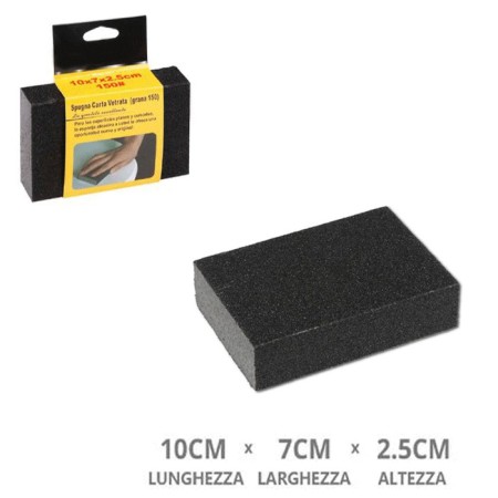 12 Spugne Abrasive Carta Vetrata Spugnette per Carteggiare Lucidare Levigatura