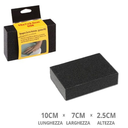 12 Spugne Abrasive Carta Vetrata Spugnette per Carteggiare Lucidare Levigatura