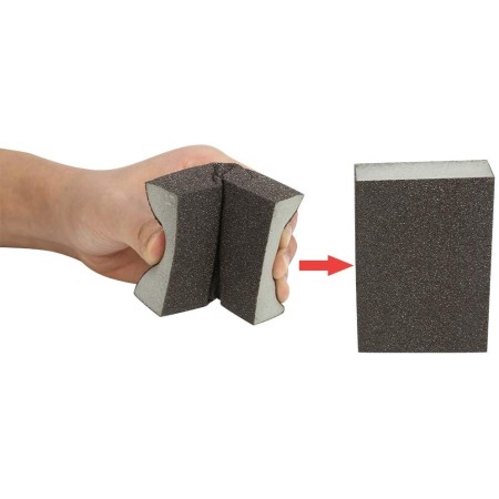 12 Spugne Abrasive Carta Vetrata Spugnette per Carteggiare Lucidare Levigatura