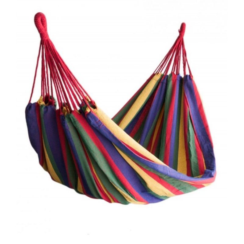 Amaca da giardino 200 kg max portatile con sacco cotone campeggio vacanze relax