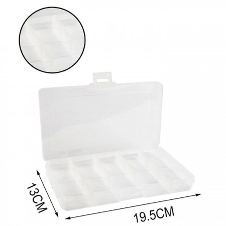 Scatola portaoggetti Contenitore Plastica Cofanetto Trasparente box scomparti