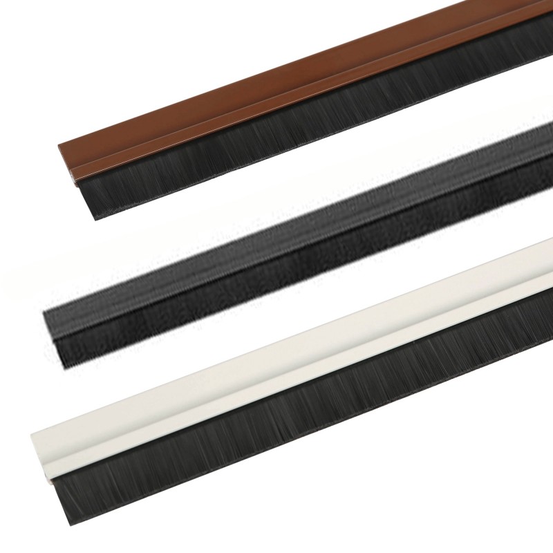 2x Paraspifferi Parafreddo con spazzola Sotto porta finestra Adesivo PVC 90 cm