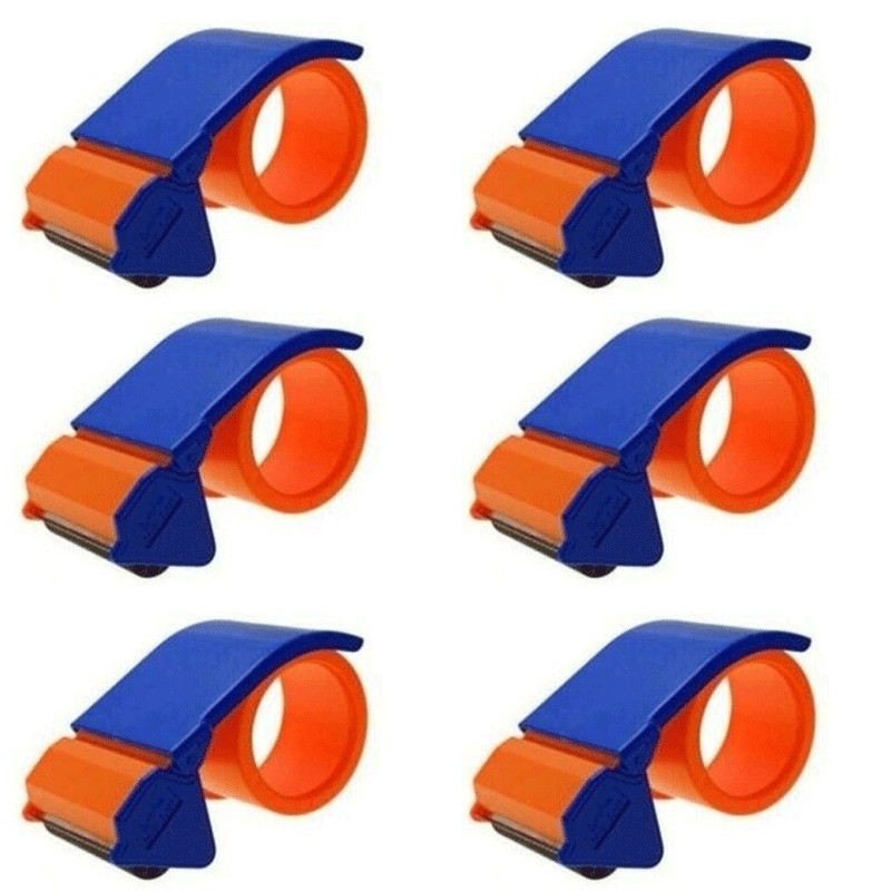 SET 6 DISPENSER COMPATTO PORTA TAGLIA TENDI NASTRO ADESIVO IMBALLAGGIO