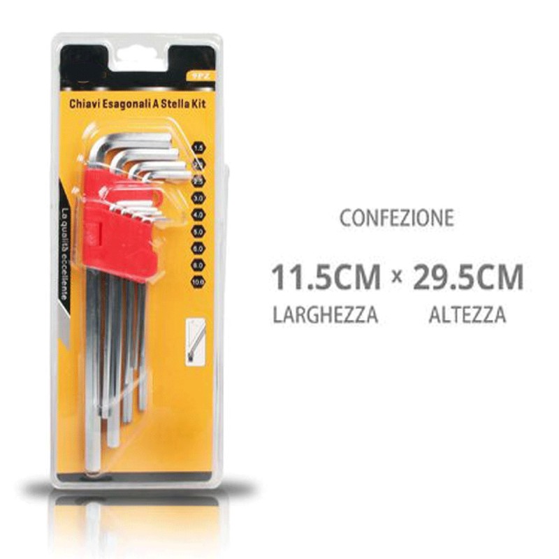 Hongu Set 9 Chiavi esagonali a Brugola ad Elle Bricolage Attrezzi K...