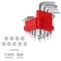 Set 18 Chiavi esagonali a Brugola ad L Bricolage estremità tonda piegata chiavini