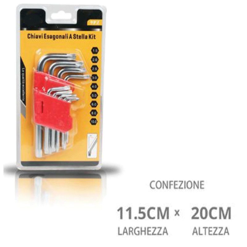 Hongu Set 18 Chiavi esagonali a Stella ad elle L Bricolage con supp...