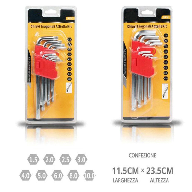 Set 4 Punte Esagonali Per Cacciavite - 1.5/2.0/2.5/3 Mm - Kit Brugole Con Supporto