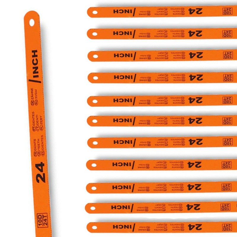 set 12 lame ricambio seghetto sega a mano taglio ferro legno 300mm manuale kit