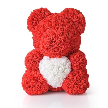 Orso Orsetto di Rose Artificiale Fiore Regalo 25CM San valentino compleanno Capodanno