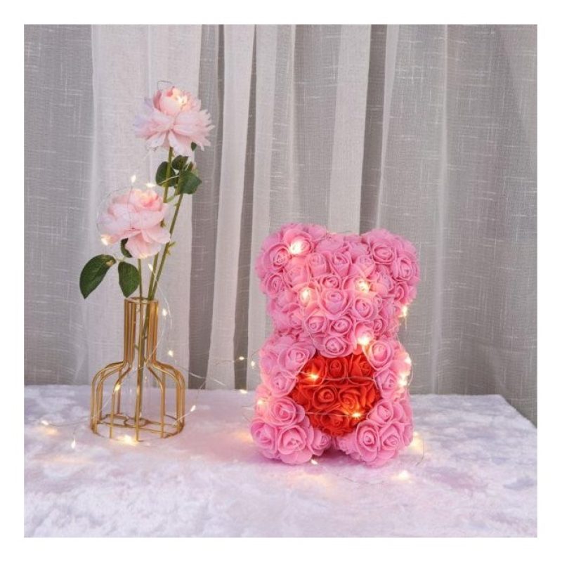 Hongu Orso Orsetto di Rose Artificiale Fiore Regalo 25CM San valent...
