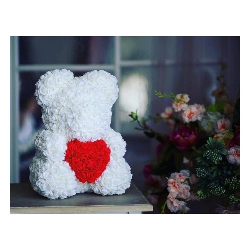 Hongu Orso Orsetto di Rose Artificiale Fiore Regalo 25CM San valent...