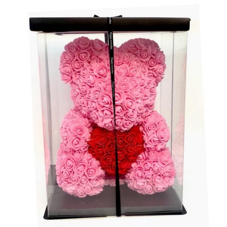 Orso Orsetto di Rose Artificiale Fiore Regalo 25CM San valentino compleanno Capodanno