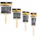 Set 4 pennelli vernice piatti setola Pittura Manico Spazzole Fai da te Bricolage