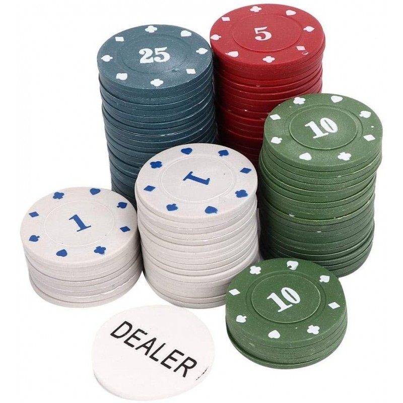 Set Poker 100 Fiches Chips Gioco Bottone dealer texano texas holdem...