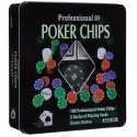 Set Poker 100 Fiches Chips Gioco Bottone dealer texas holdem gettone 2 mazzi