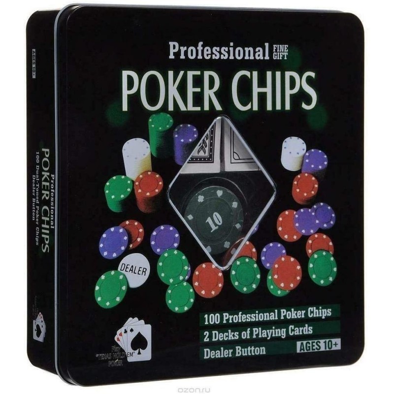 Set Poker 100 Fiches Chips Gioco Bottone dealer texas holdem gettone 2 mazzi