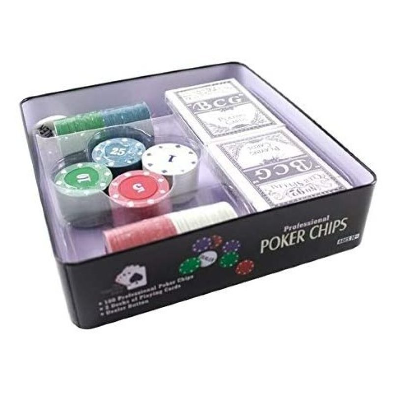 Set Poker 100 Fiches Chips Gioco Bottone dealer texas holdem getton...