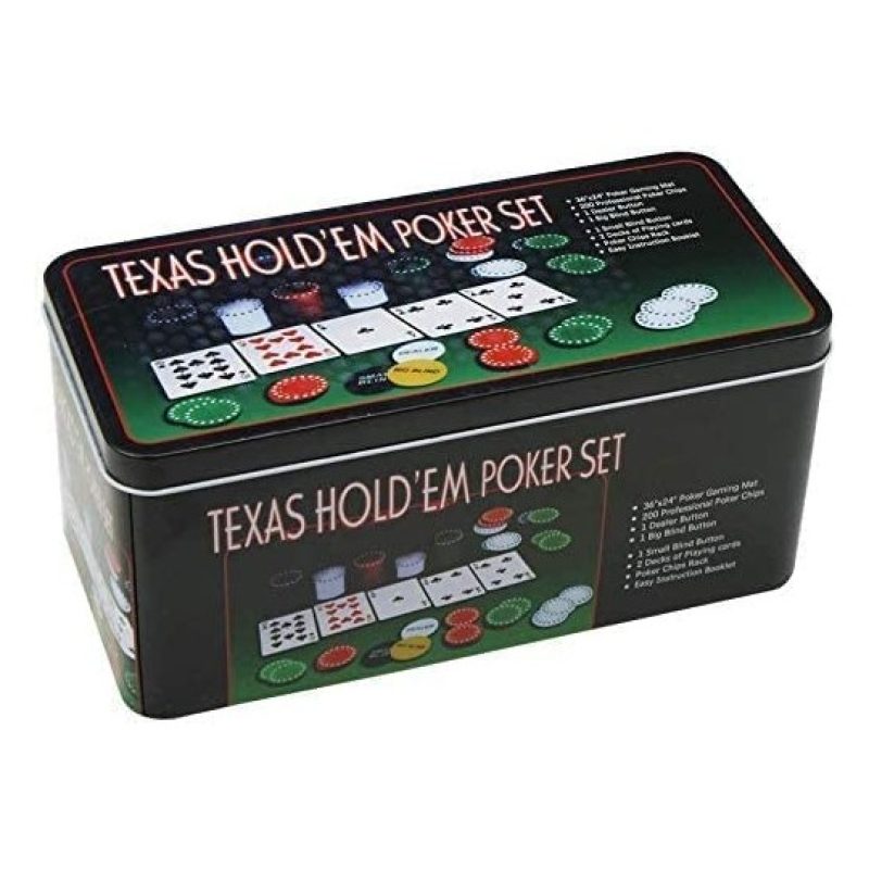 Set Poker 200 Fiches Chips 2 mazzi carte texas hold'em panno deal G...