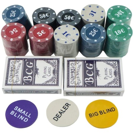 Fiches Poker 14 Grammi HEITOK Clay Poker Chip Set Per Texas Holdem, 500pcs Con Denominazioni 14g Professionale Casino Blackjack Set, Una Custodia Di Fascia Alta Con Custodia Da Viaggio In Alluminio Chip