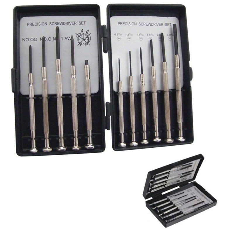 2x Kit Cacciaviti giravite precisione cellulare orologi 11 pezzi Set cacciavite