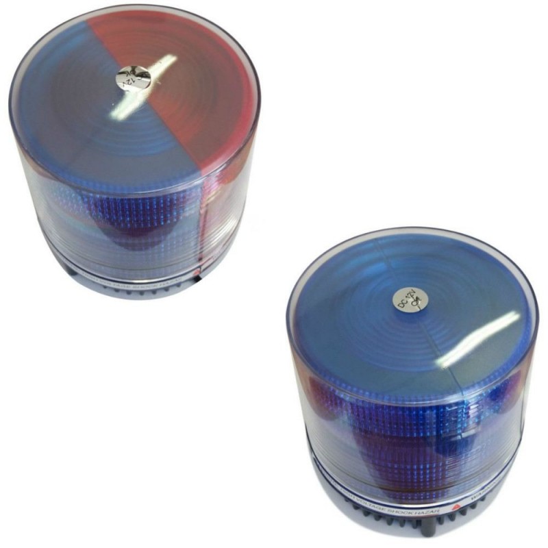 3 Luci Led Di Emergenza Auto - Lampeggianti Magnetici Con Gancio, Impermeabili IP65, Blu Sicurezza
