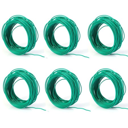 6 rotoli Filo di ferro rivestito gomma per legature 1mm 20m 30m 50m Matassa