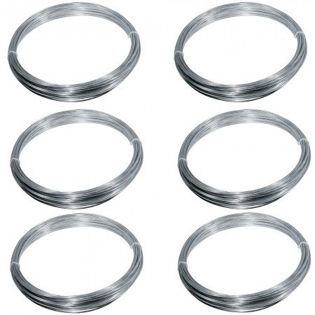 6 rotoli di Filo di ferro zincato Fai da te per legature Dm. 0.7 MT 20  Matassa